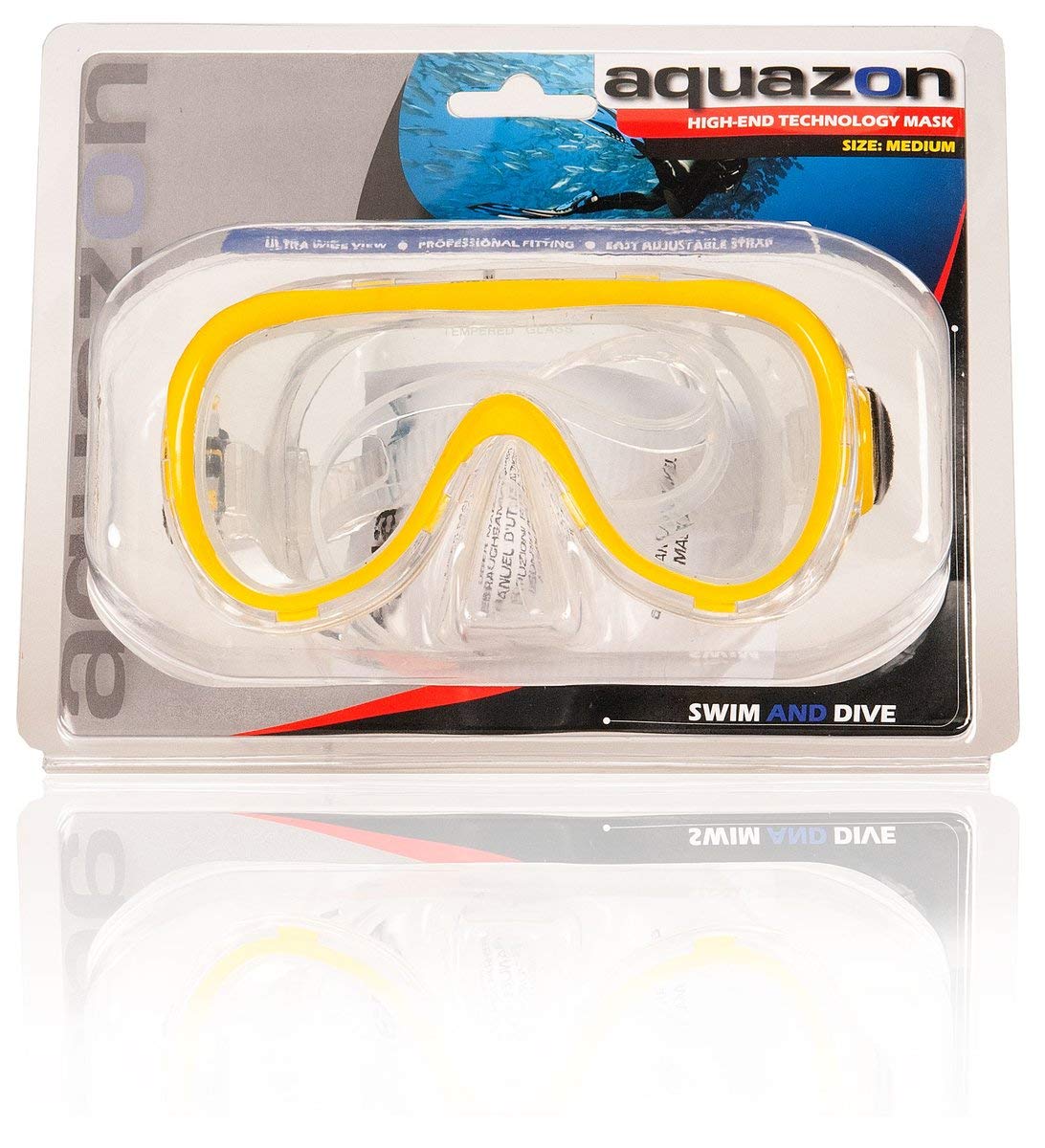 Masque De Plongée Junior AQUAZON Maui Medium – Verre Trempé, Silicone Souple, Réglage Rapide, Pour Enfants 7 à 12 Ans