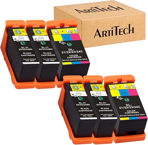 Repuesto para cartuchos de tinta Dell Series 21 compatibles con impresoras Dell V515w, V715w, P513w, P713w, V313, V313w, P713w, P713w, todo en uno,