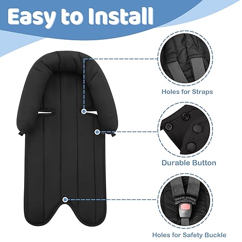 Miniatura 5 de Pro Goleem Soporte de cabeza de asiento de automóvil para bebé, inserto suave para asiento de automóvil, soporte de cabeza de asiento de automóvil 2