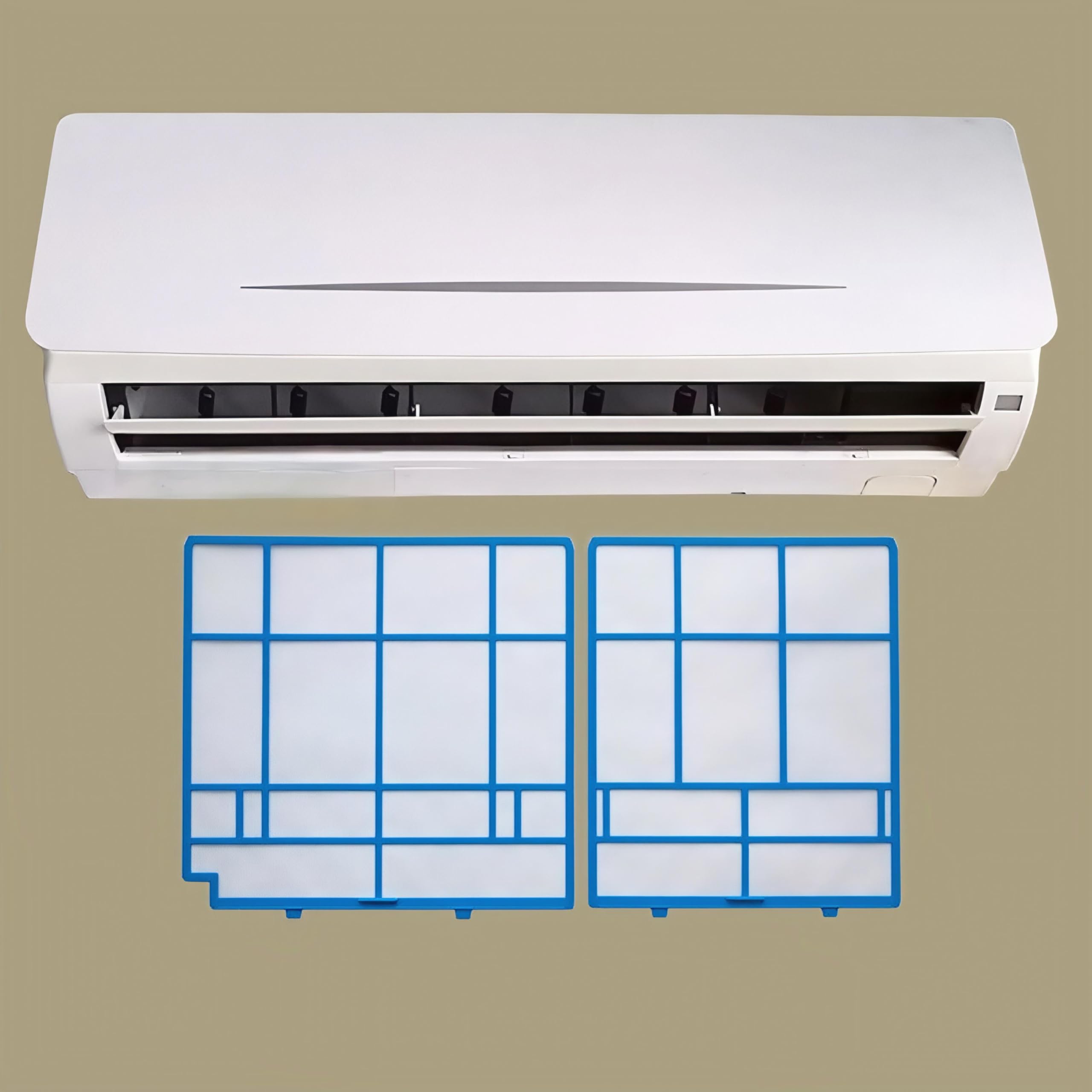 Pantalla de filtro para aire acondicionado profesional, marco de plástico con malla fina, compatible con Panasonic y Hitachi (J: 29,8 x 31,5 cm & 28,5 x 31,5 cm)