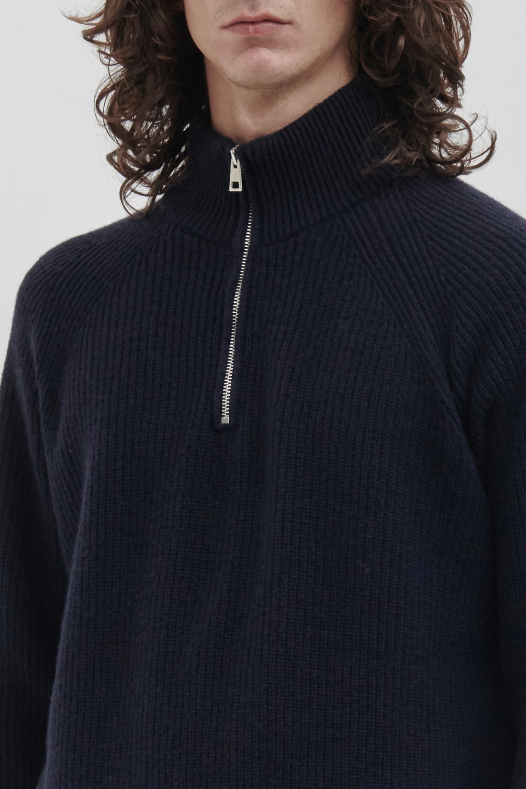 Diana Studio Maglione Mezza Zip in Lana Blend Fatto in Italia Maglione Uomo (Pacco da 1)