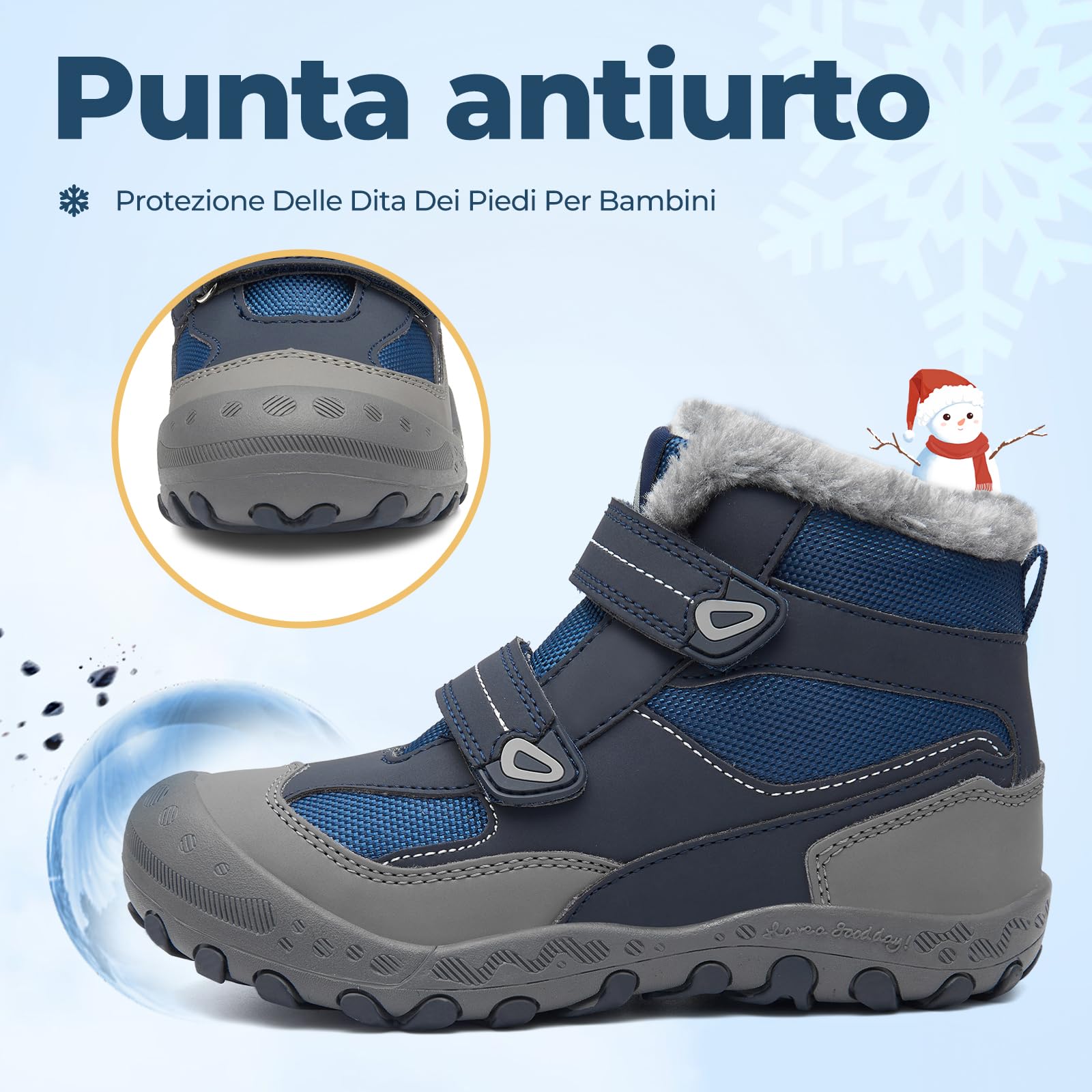 Mishansha Stivali da Neve Bambino Scarpe Invernali Comode con Imbottitura Calda