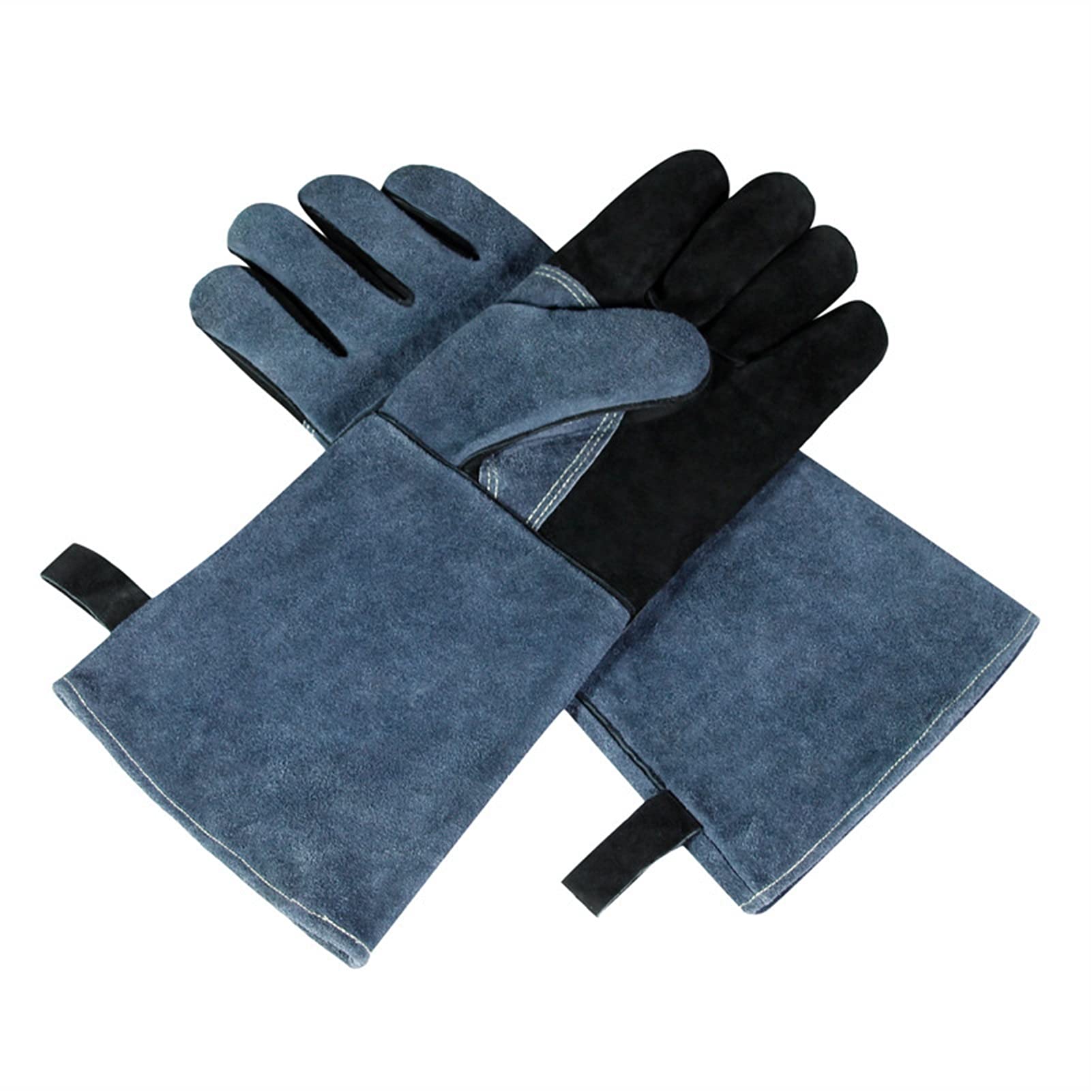Guanti da lavoro in pelle for saldatura, protettivi e di sicurezza, morbidi, for caminetto/stufa/barbecue, 1 paio di guanti lavorati a maglia