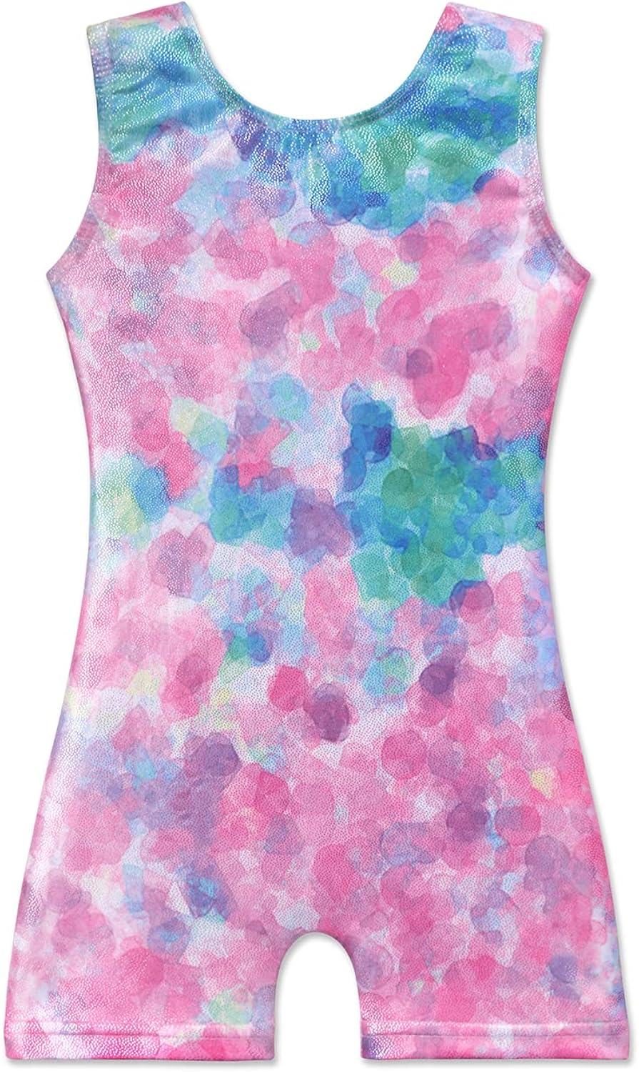 EQSJIU Gymnastics Leotards for Girls Kids Rainbow Mosaic Mermaid Butterfly Stars Leopard Galaxy Tie Dye Cosmos : Clothing, Shoes & Jewelry