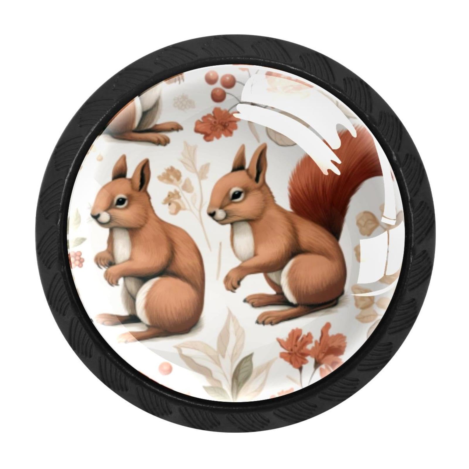 CHENZZZZ 4 Pieces Squirrel Kitchen Cabinet Knobs Drawer Knobs Dresser Knobs Black Knobs Drawer Pulls Dresser Drawer Handles Knobs for Dresser Drawers