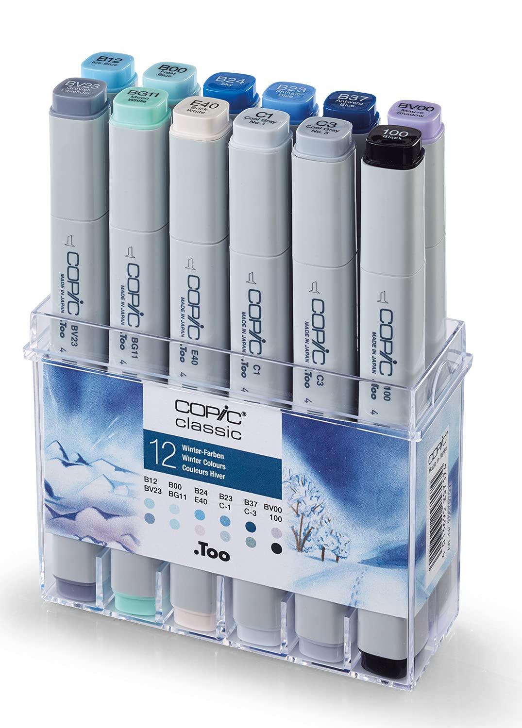 Copic CZ20075709 klasik kış Marker 12-ER set B12, B00, B24, B23, G37, BV00, BV23, BG11, E40, C1, C3, 100