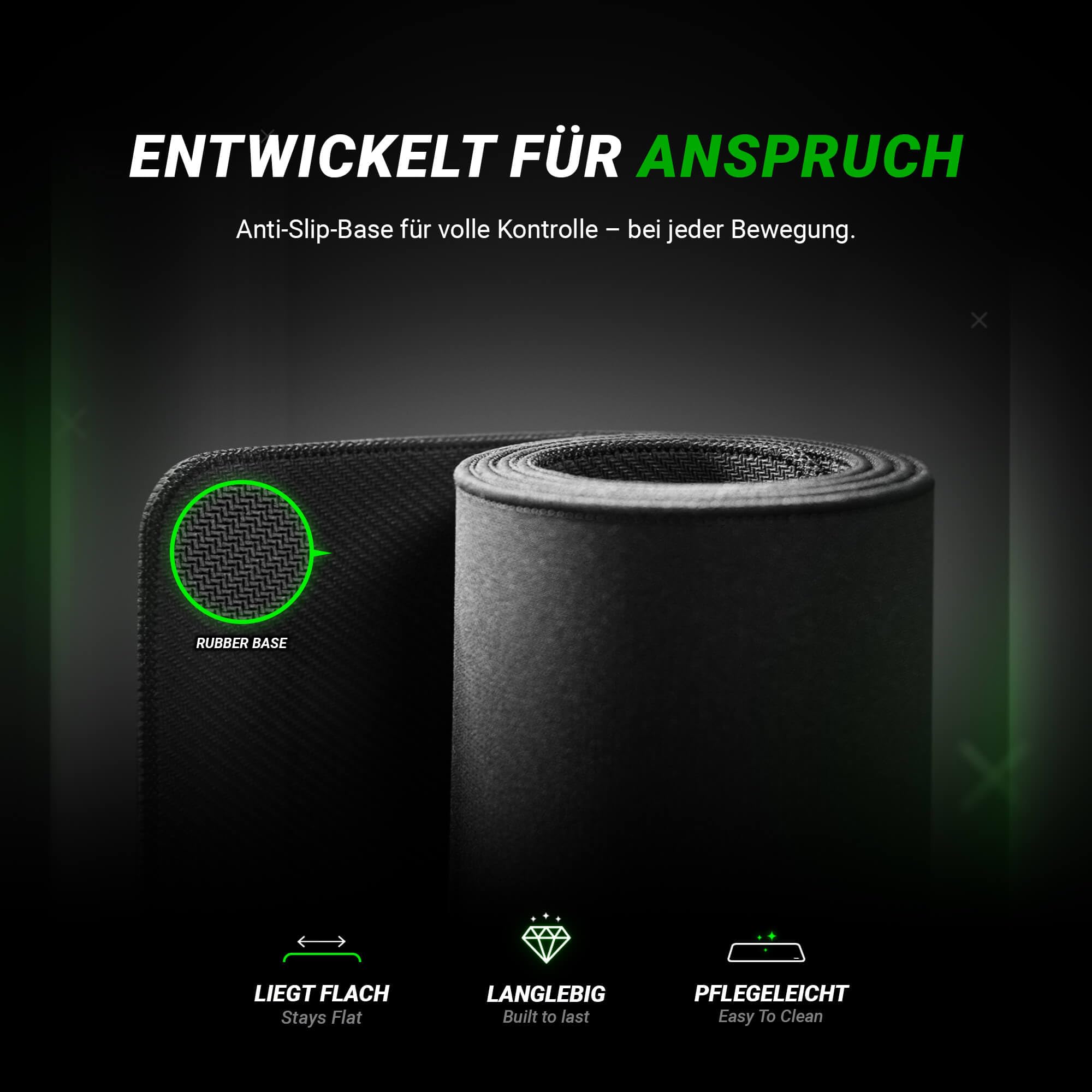 SensoryBoost FlickSTORM – Speed Gaming Mauspad XXL (100×50 cm) Zero-Stoffoberfläche für maximale Geschwindigkeit - Ultra schnell, 3 mm, Flacher Rand & rutschfest - Premium Schreibtischunterlage