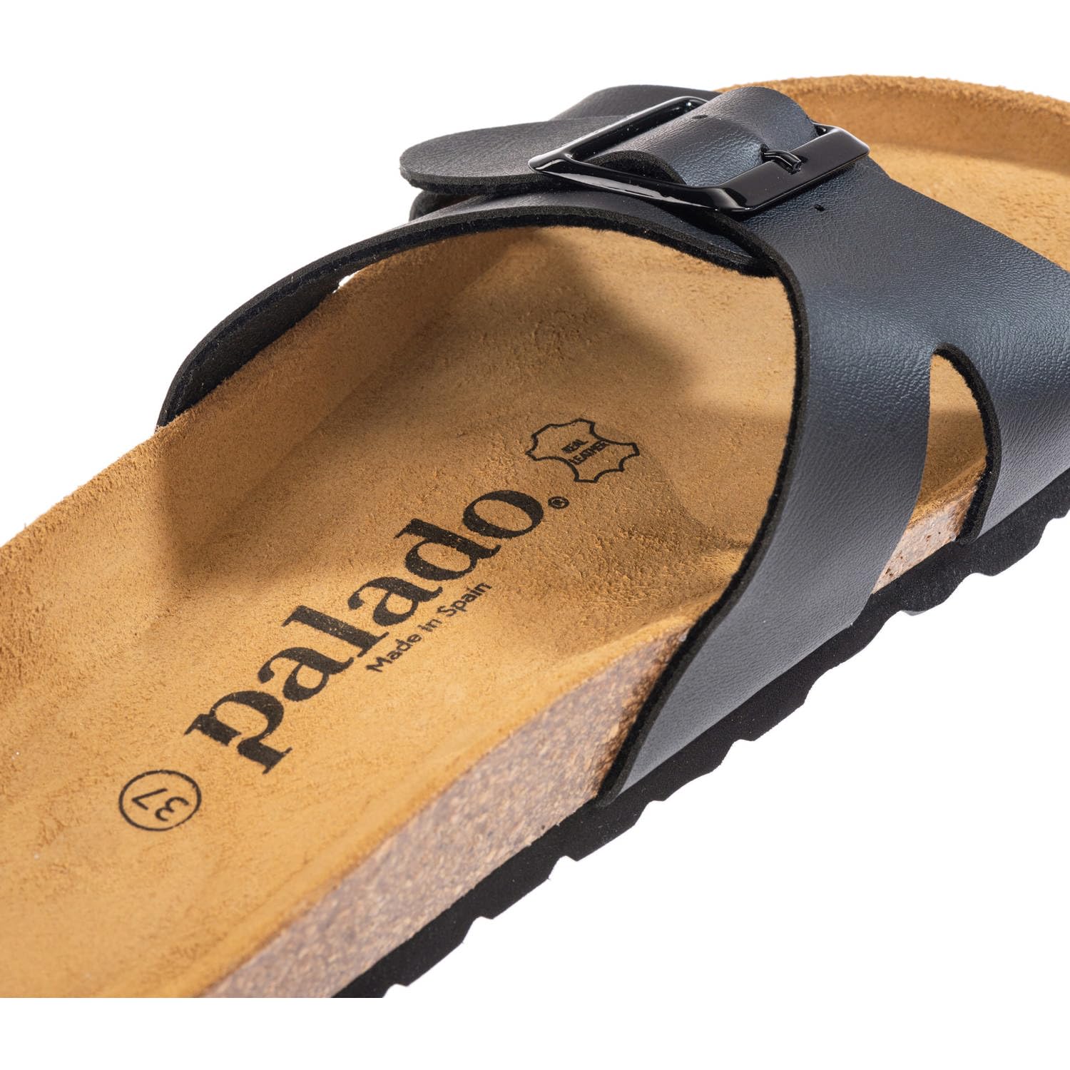 Palado Pantoletten Damen Tinos - bequeme Sandalen Made in Spain - elegante Hausschuhe mit Kork-Fußbett - modische Sommerschuhe