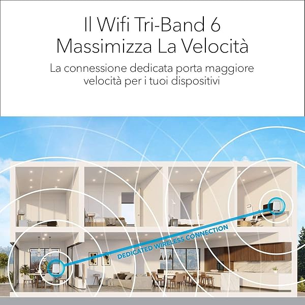 NETGEAR Orbi Mesh WiFi 6 RBK852 Router WiFi 6 Extender WiFi 6 ultraveloce AX6000 TriBand Copertura WiFi Mesh fino a 350 m Sostituisce Router Extender