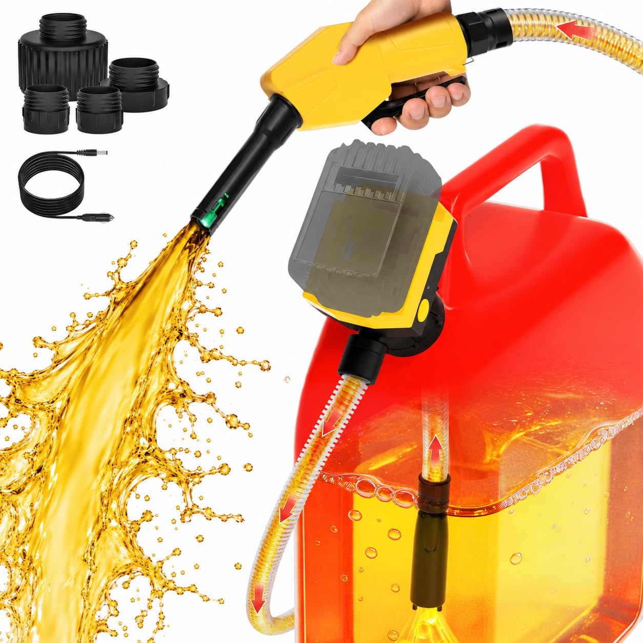 Cordless Portable Fuel Transfer Pump with Auto-Stop, 5 GPM