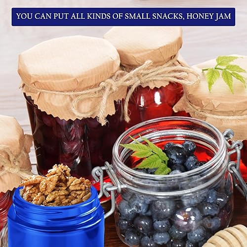 Miniatura 4 de Lil Ray Tarro redondo de vidrio azul cobalto de 1 oz con forro interior y tapa negra (12 piezas)