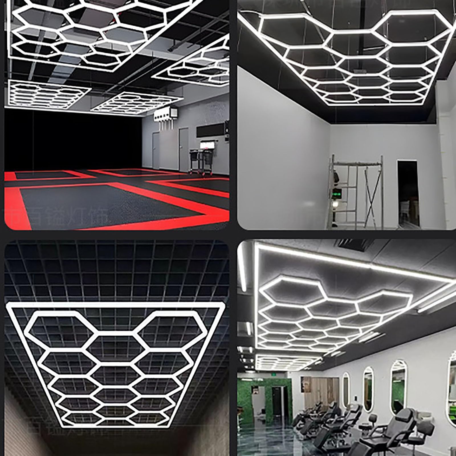 Oprawa garażowa LED, sześciokątna lampa sufitowa LED, oświetlenie garażowe, do warsztatów, myjni samochodowych, sal fitness 10 HEX