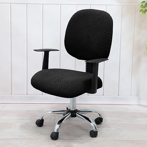 Vista 49 de MIFXIN Funda elástica elástica para silla de computadora, 2 piezas, de punto, universal, para silla de computadora, protector de muebles