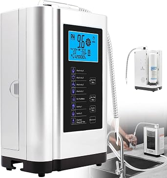 Upgraded Alkaline Water Ionizer Machine, Built-in a Filter, Produces pH PH 3.5-10.5 Water, 7 Water Settings, Up to -570mV ORP, 8000L Per Filter/Auto-Cleaning/Intelligent VoiceWhite