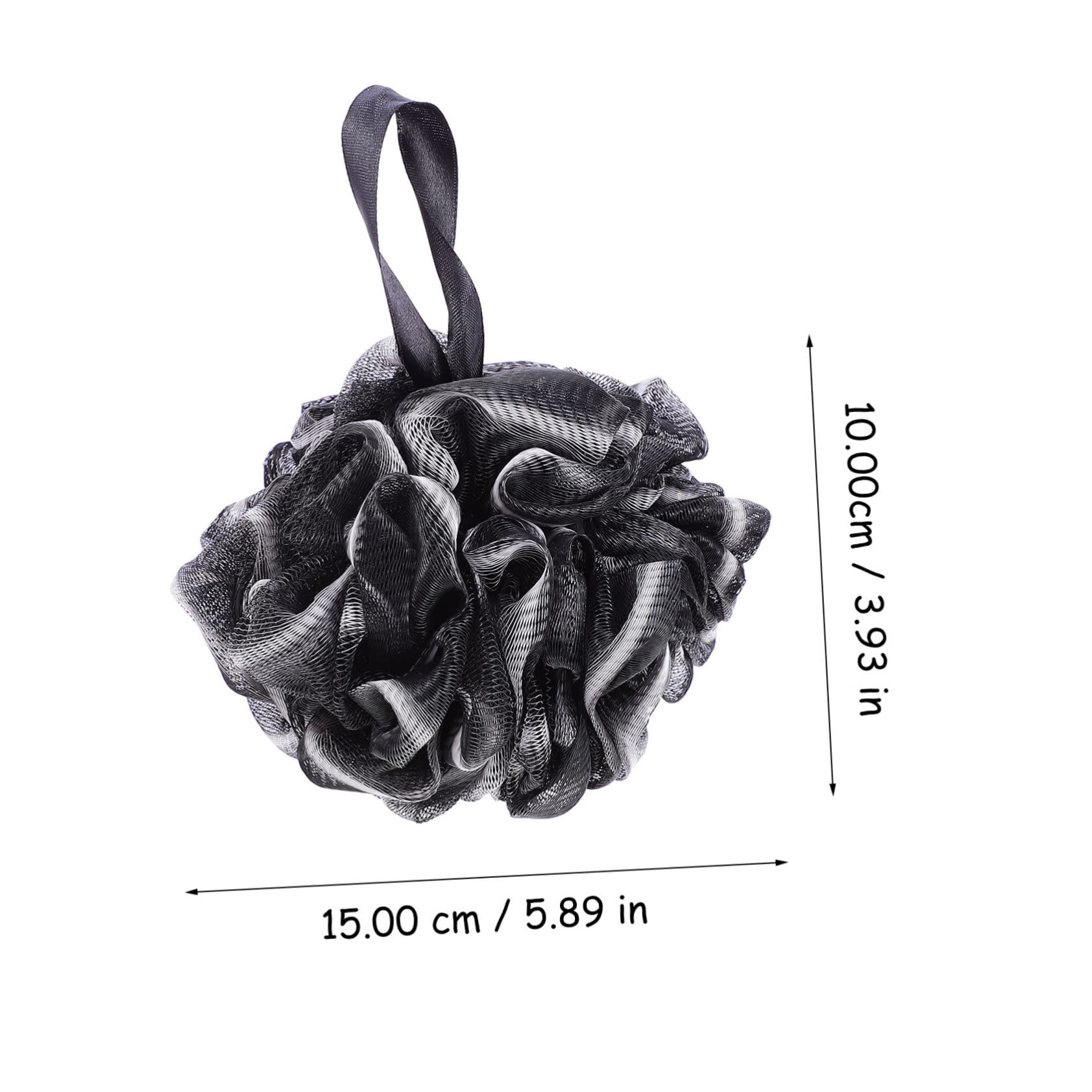 GALPADA 4pcs Black Shower Balls for Exfoliating Cleansing Soft Pe Bath Loofahs Deep Cleaning Mesh Puff for Body Scrubbing Bathroom Accessories for Spa Experience