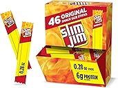 Slim Jim Smoked Meat Sticks, Original Flavor, 6g Protein Per Serving, Snack Size, Stocking Stuffer, 0.28 oz. (46 Count)