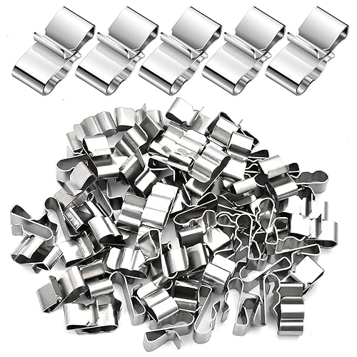 150 clips de alambre para marco de remolque, clips de cable de metal de acero inoxidable de 0.89 pulgadas, clip de panel solar para gestión de
