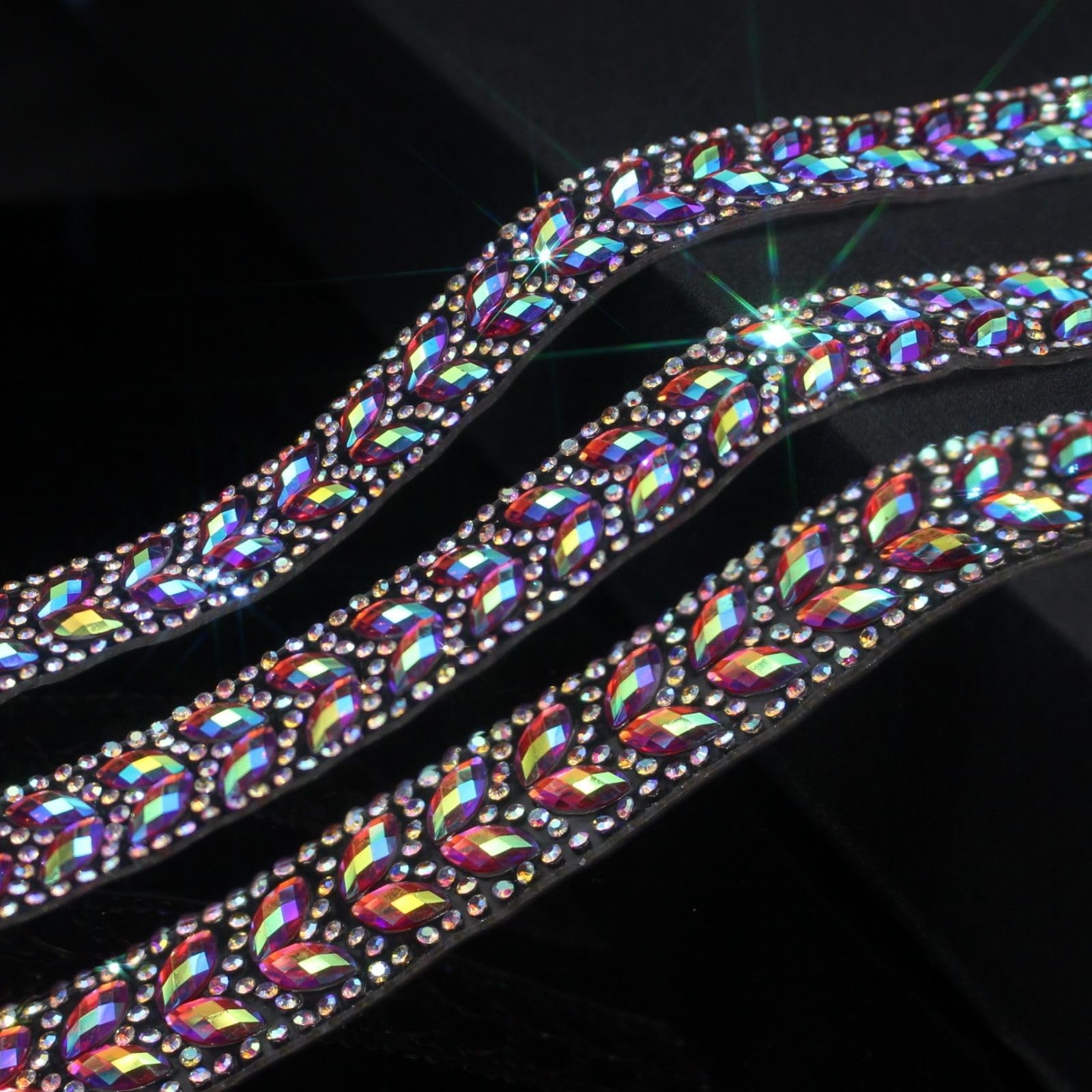 Self-Adhesive Rhinestone Ribbon - 3 Roll Silver Bling Tape For Crafts & Decor