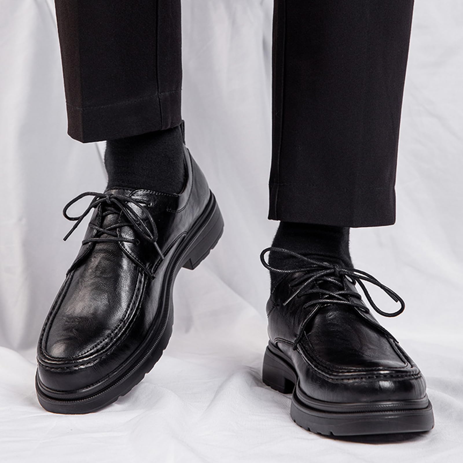 Scarpe Oxford da Uomo Scarpe Eleganti | con Lacci, Punta Tonda, Antiscivolo, Sposa, Formali, affari, Commerciale, ufficio