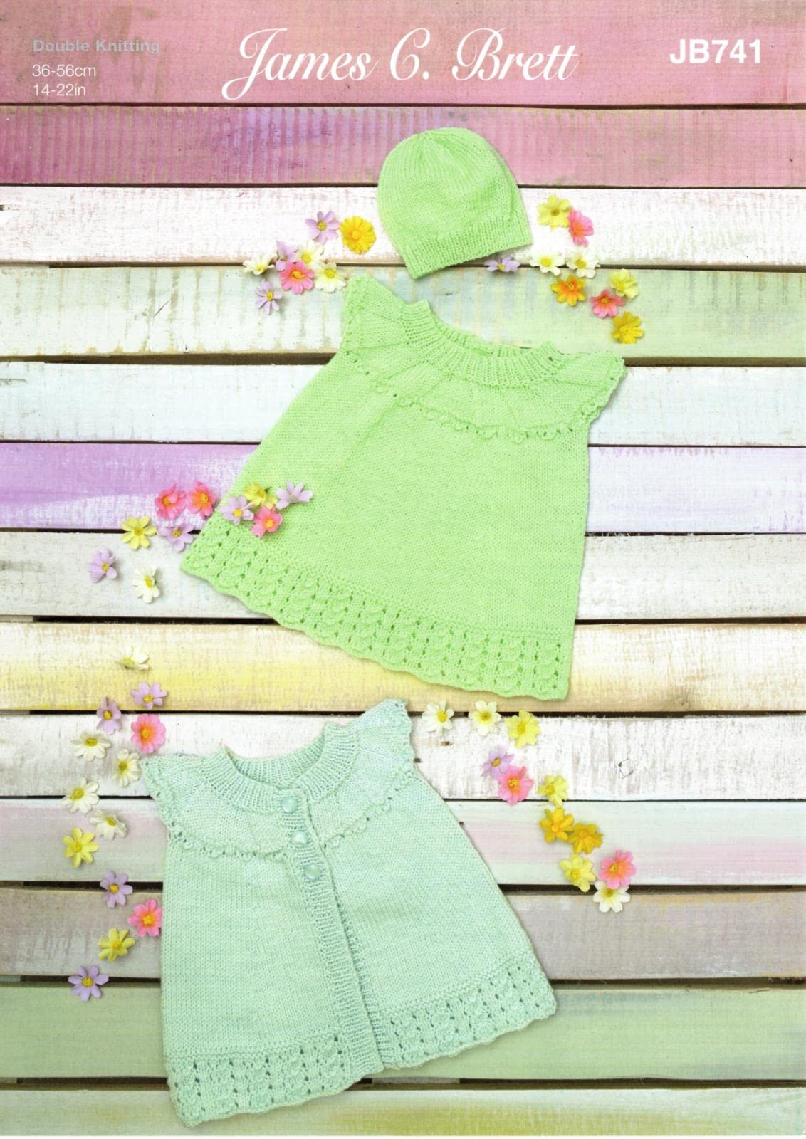 Knitting Pattern Baby Lace Cardigan Jumper Hat James Brett Double Knit DK JB741