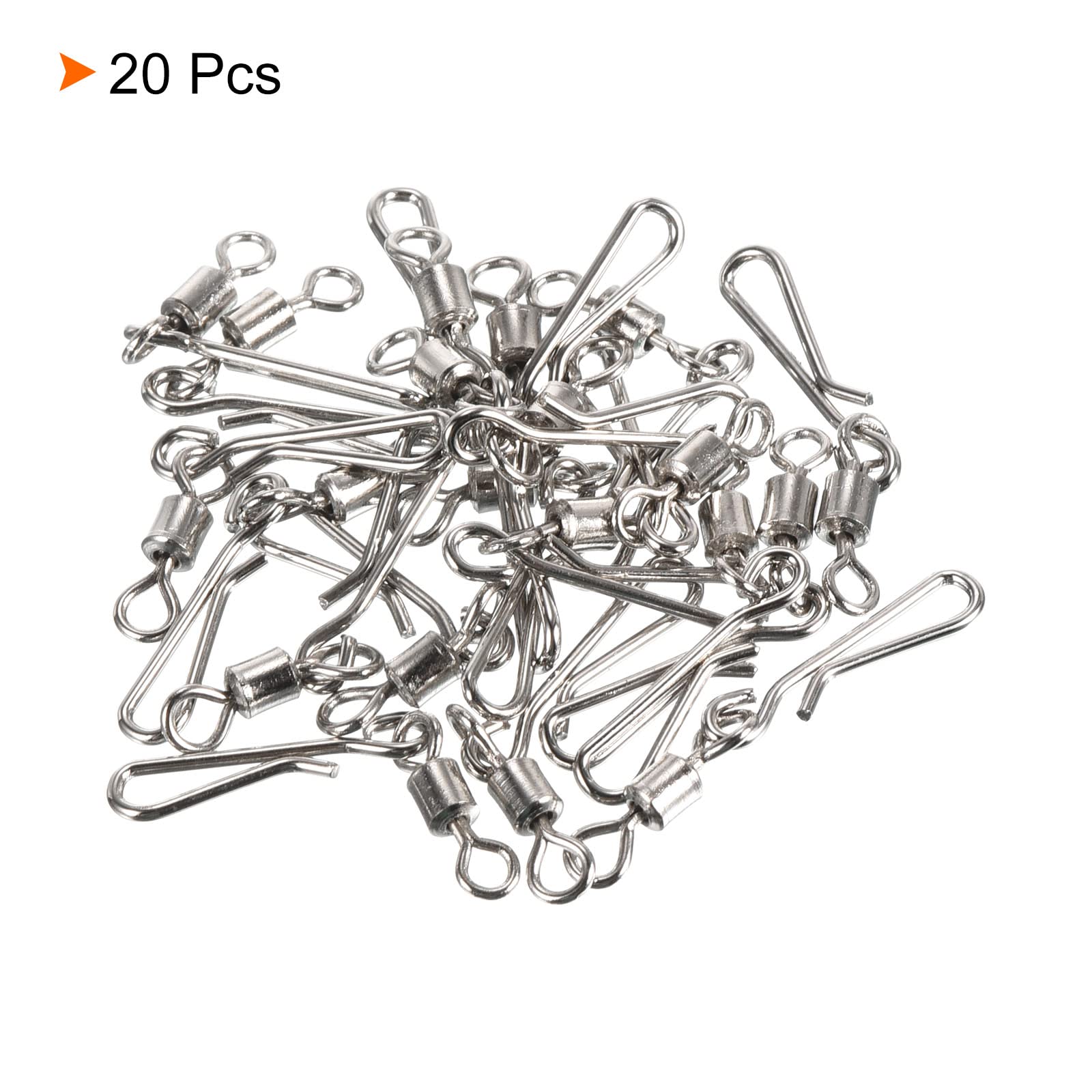 PATIKIL Emerillon Roulant Pêche avec Accrochage Snap, 20 Paquet 24lb Acier INOX Pêche Terminal Attachement, Argent PATIKIL Emerillon Roulant Pêche avec Accrochage Snap, 20 Paquet 24lb Acier INOX Pêche Terminal Attachement, Argent