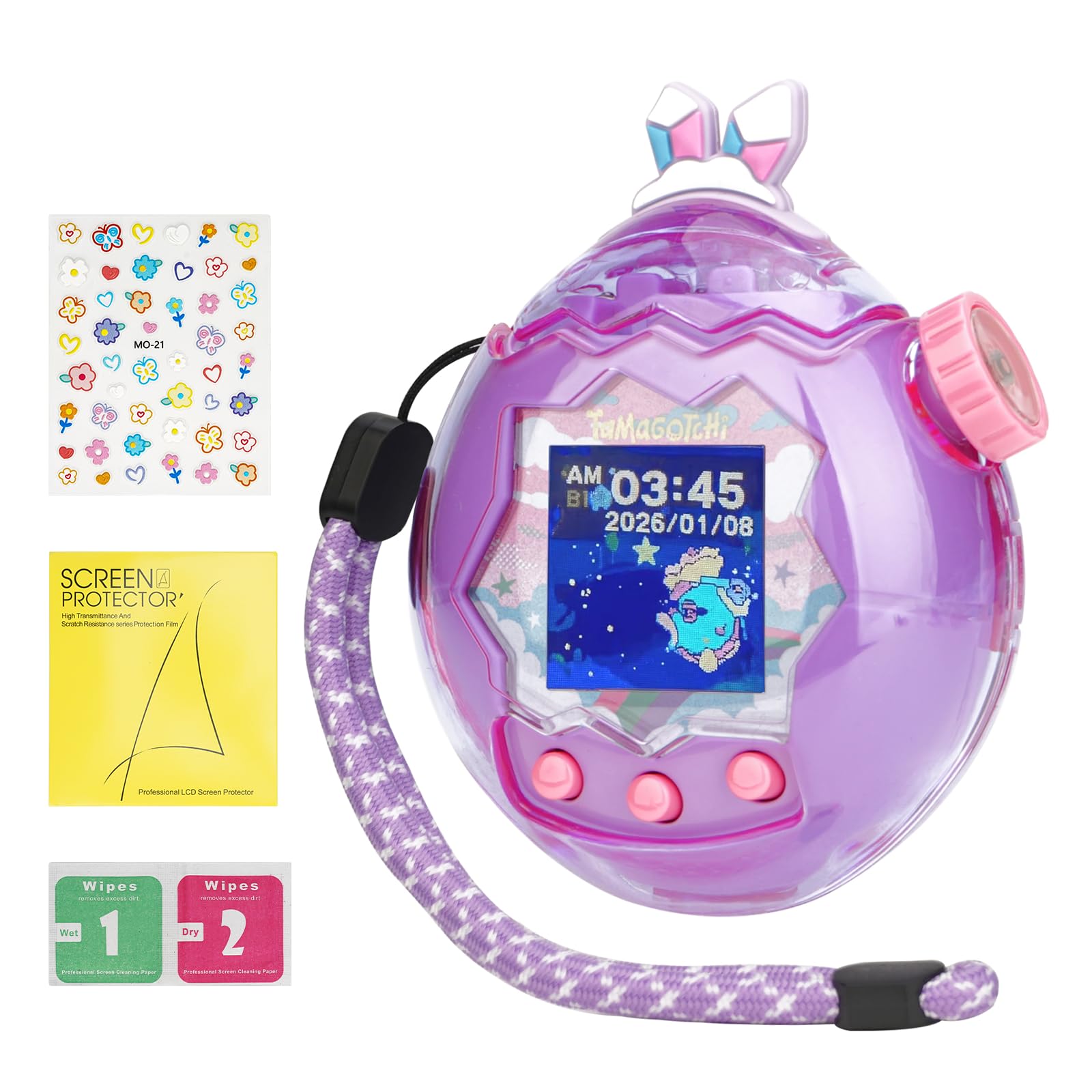 ぱ*だ様 たまごっち　パラダイス Purple Sky＋ケース・フィルム Amazon.co.jp: たまごっち パラダイス 保護ケース カバー 【7点セット