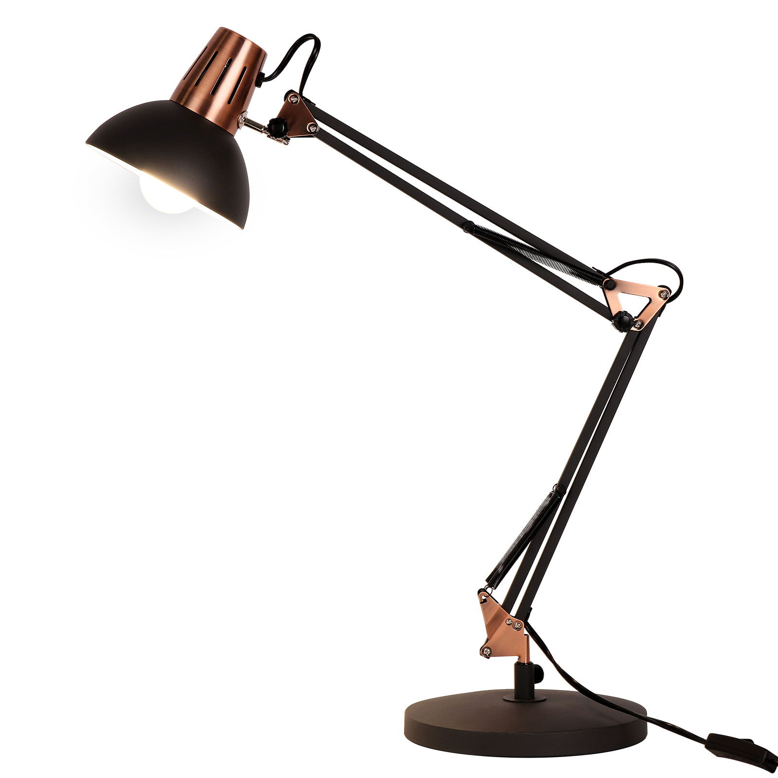 BNF Swing Arm Desk Lamp W/ Clamp Study Light Lamps For Reading Bedroom Computer Table