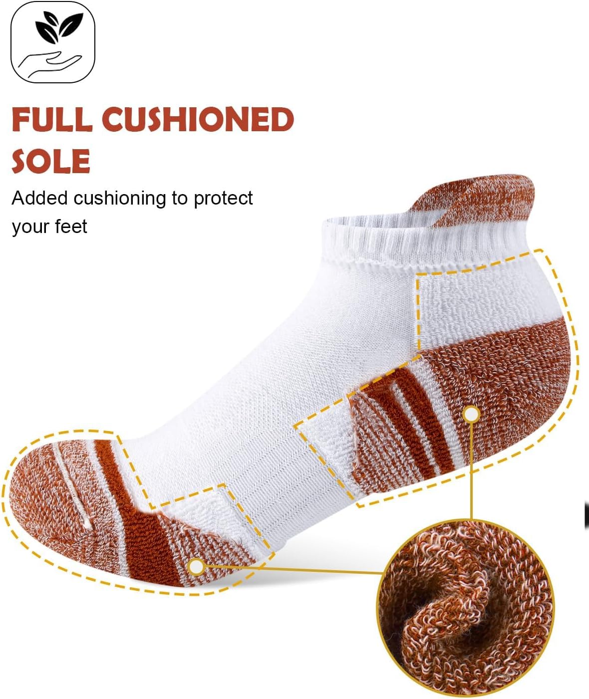 Womens Ankle Running Socks Cushioned Anti-Blister Comfort Athletic Socks (5 Pairs) - Image 5