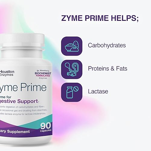 Miniatura 3 de Zyme Prime - 90 cápsulas - Formulado profesionalmente para apoyar la digestión de carbohidratos y grasas - Mejorado con lactasa para intolerancia a