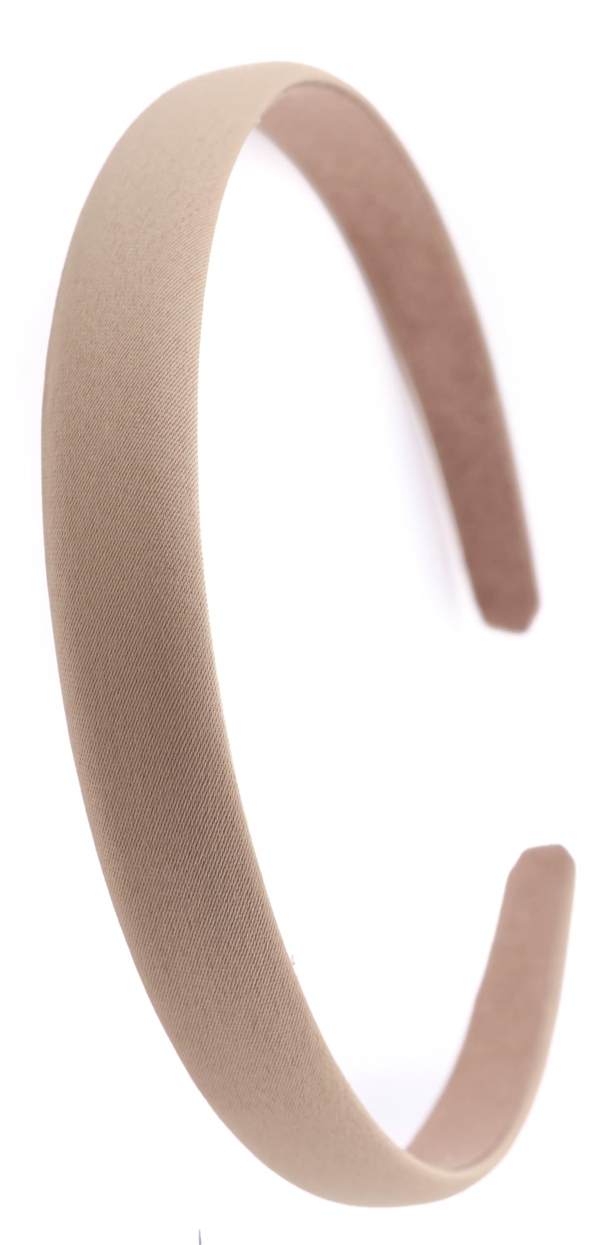 Mytoptrendz® Pair of 2 Slim 1.5cm Satin Headbands Teens Girls Womens Plain Satin Flat Thick Non Slip Alice Hairband Kids School Uniform & Bridesmaid- (Beige) - Image 3