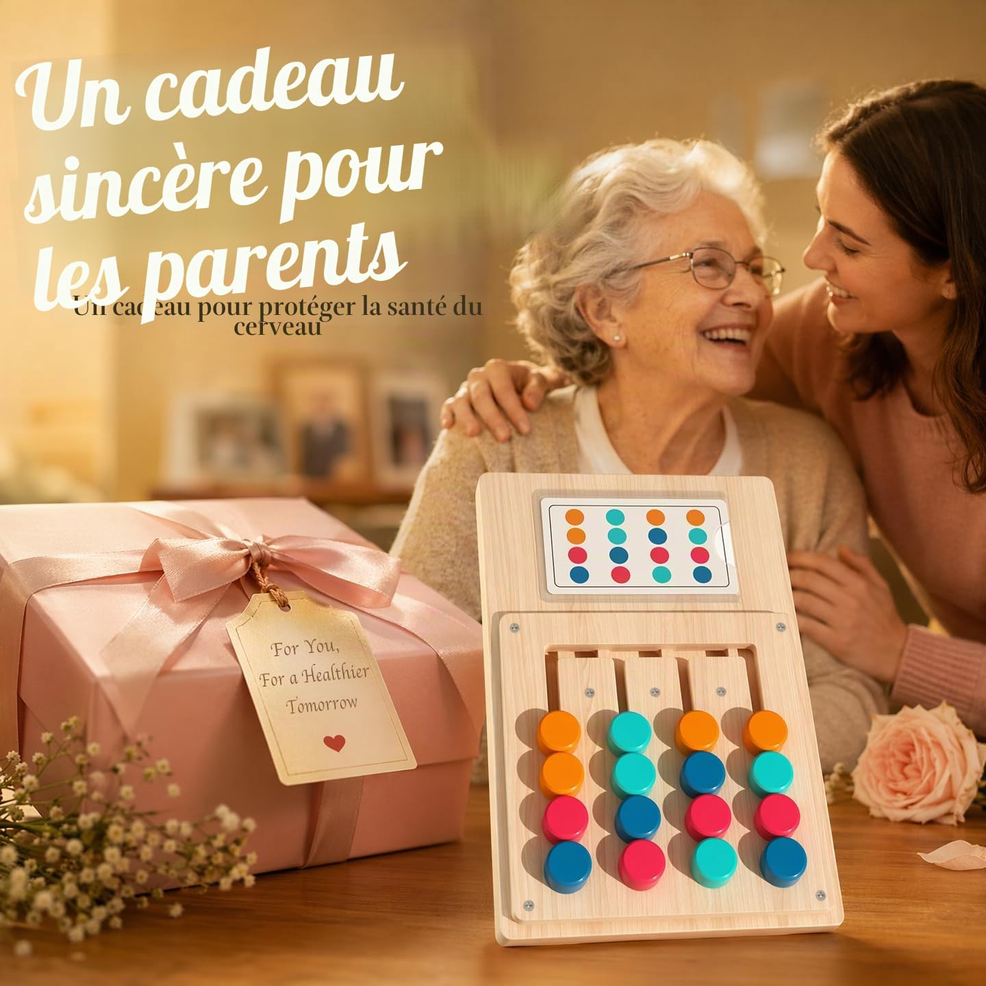 Activités sur la démence pour les personnes âgées, produits en bois faciles pour les personnes âgées, jeux de mémoire de couleur pour adultes, grandes planches sensorielles avec gadgets Fidget