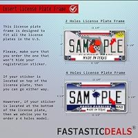 Vista 3 de Fastasticdeals Marco de metal para placa de matrícula Bella Terra Tree resistente a la intemperie, accesorios para coche, color negro, 2 agujeros