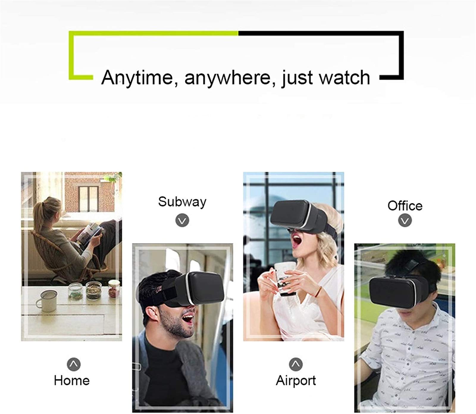 Occhiali VR 3D, Realtà Virtuale Visore, Realtà Virtuale VR Occhiali con Sportello Auricolare per Smartphone 4,7-6,0 Pollici, Regalo Perfetto di Natale e di Compleanno