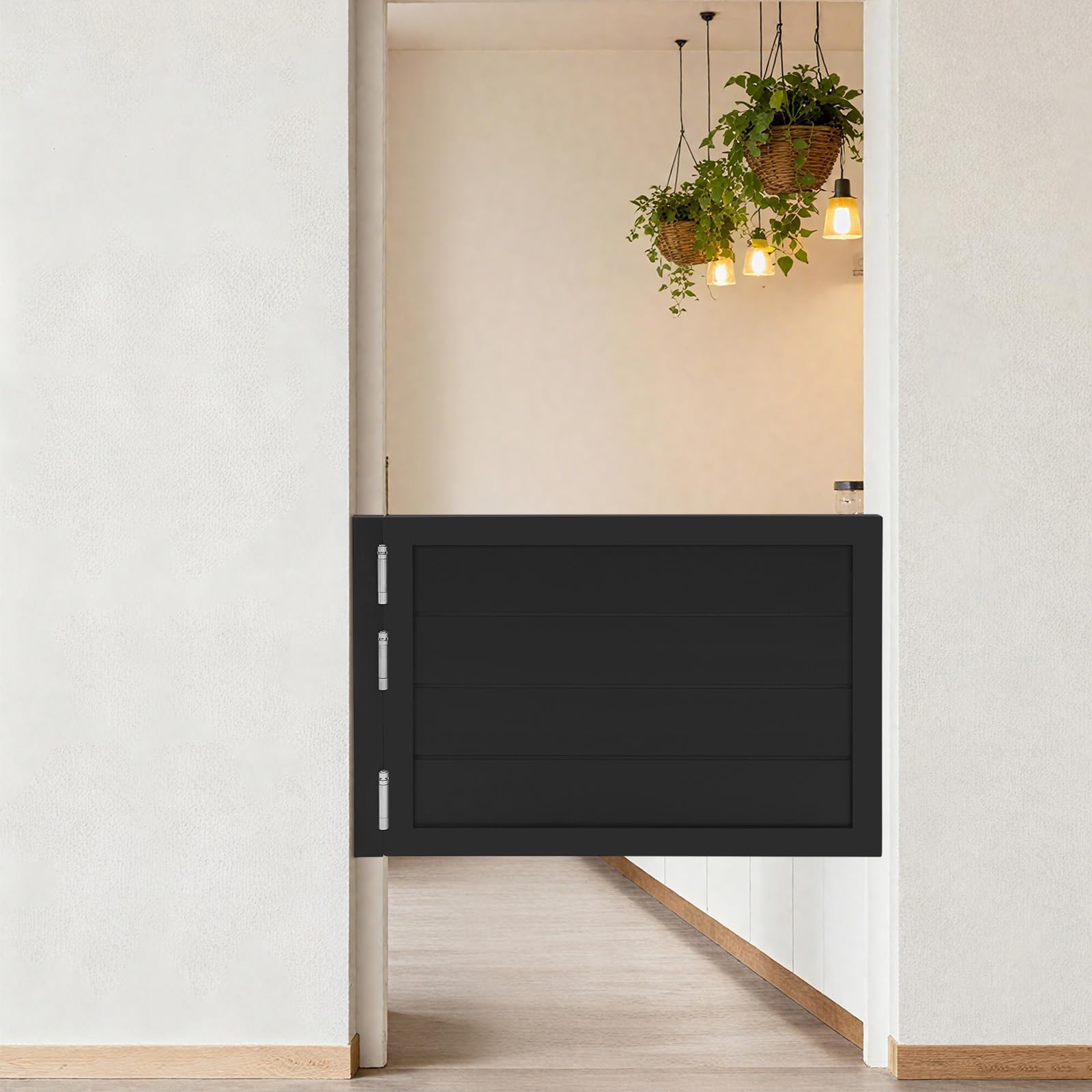 Portes Battantes pour Cloison de Comptoir, Porte Battante Fermeture Automatique, Porte Saloon Simple en Bois de Pin avec Charnières, Porte de Séparation Pour Bar, Porche, Entrée 90 x 60 cm