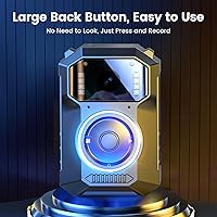 Vista 3 de BOBLOV Cámara corporal de policía M11: cámara corporal de 3.2K con botón grande, grabación de video HD de 10 horas, visión nocturna IR 8, compatible