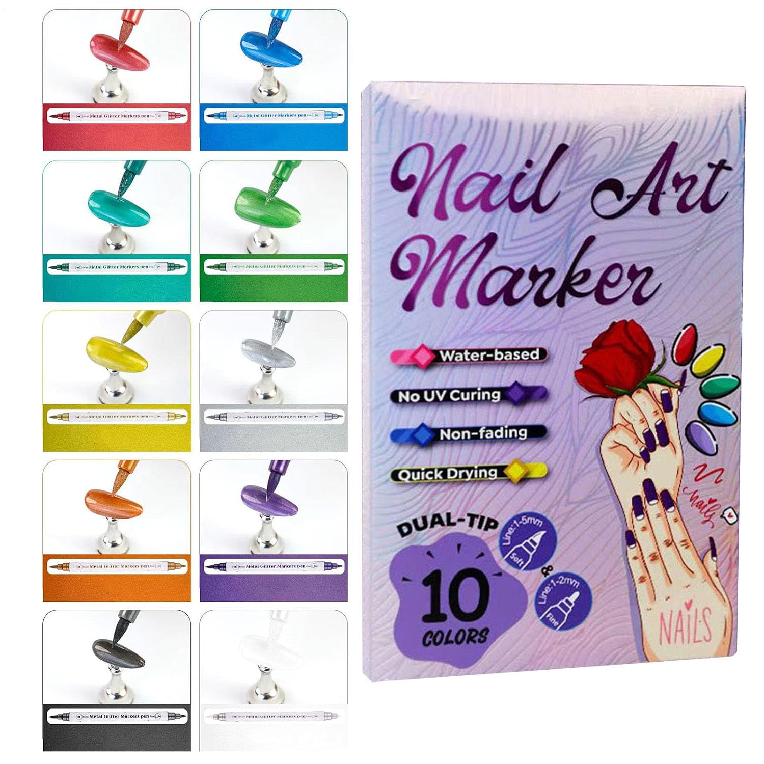 Nail Pens High-Pigment Double-Tip Manicure