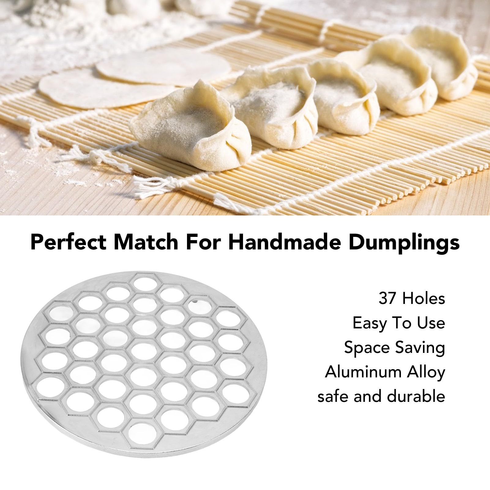 Produktbild von Russischer Pelmeni-Hersteller 25x25 Cm – 37 Löcher, Quadratisch, Aus Aluminiumlegierung Für Knödel & Mehr