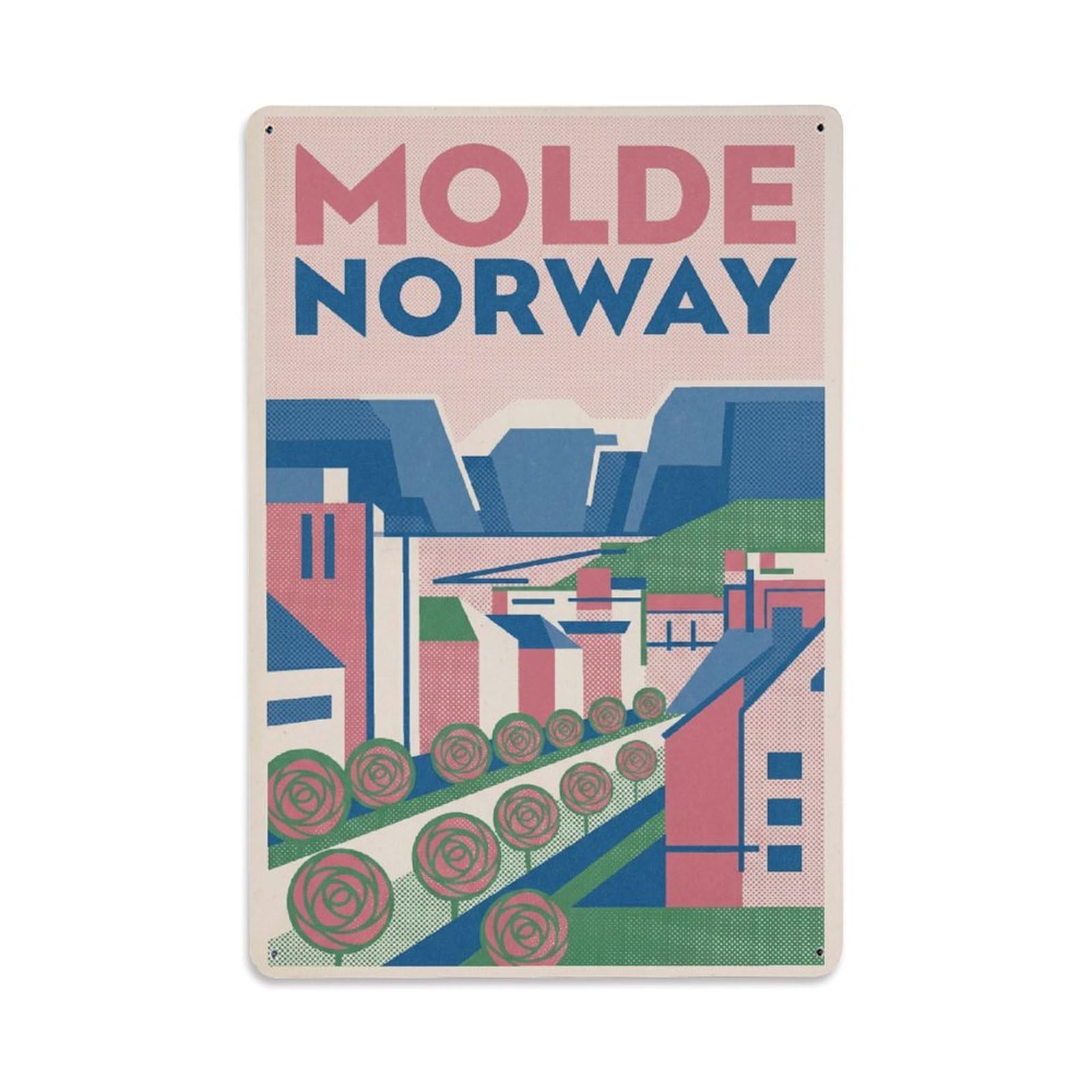 Travel Retro Norway Molde Metal Tin Sign