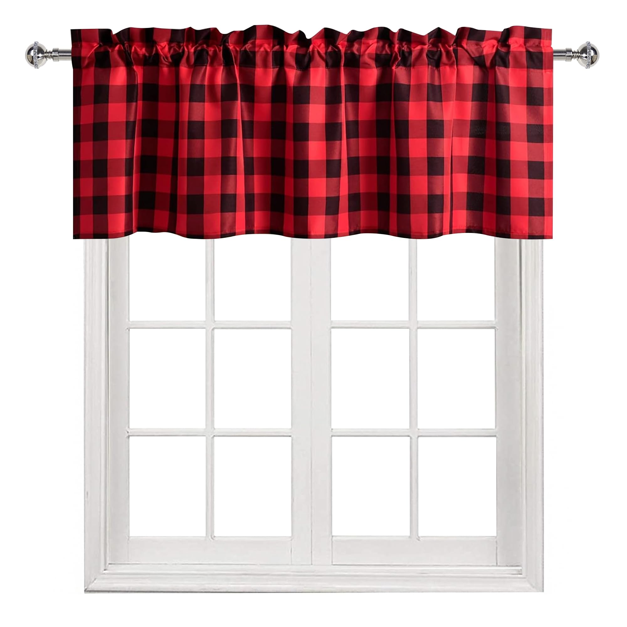 Aazon.co: Hiasan Buffalo Plaid Curtains Valances For Windows - Sei
