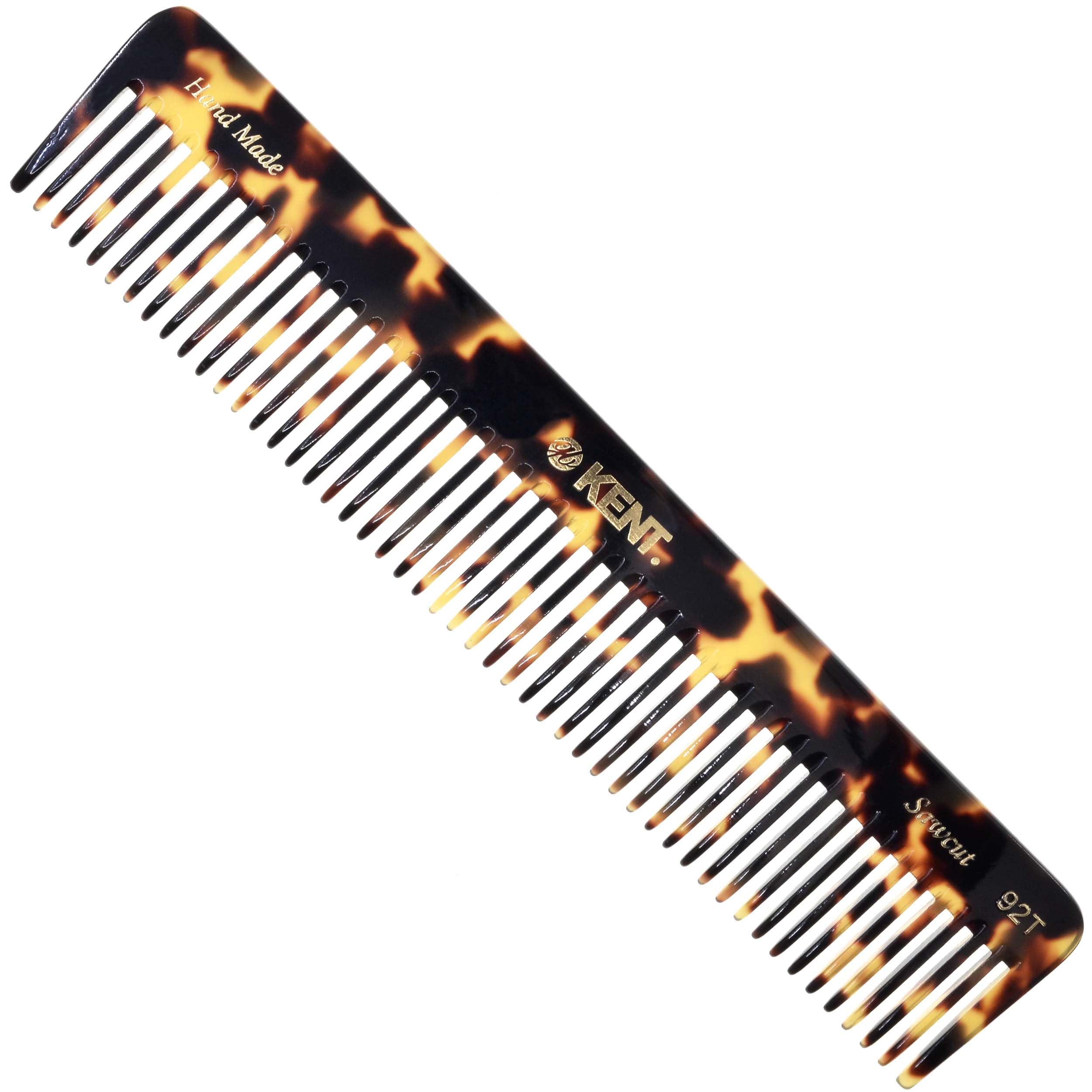 Kent 92TY Pettine districante a denti larghi per capelli ricci - Pettine districante per tutti i tipi di capelli, pettine per capelli da uomo e pettine bagnato per donne - KENT Comb Hair Styling e