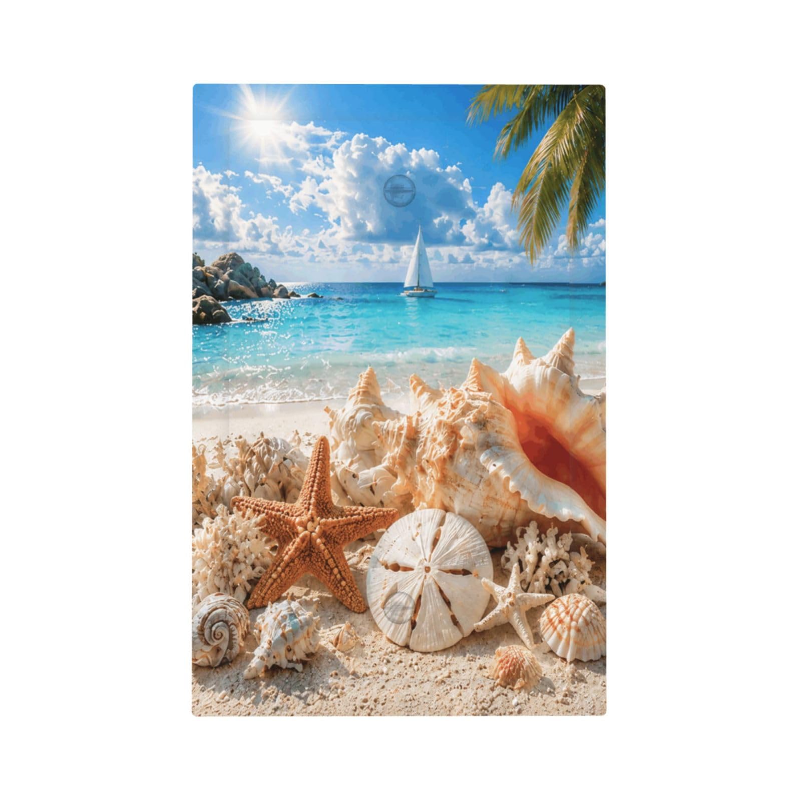 Xuejiaku Single Blank Decorative Light Switch Covers Beach Seashell Starfish Ocean 1 Gang No Device Outlet Covers Wall Plate Coastal Tropical Switchplate Dimmer Faceplate for Bedroom Home Decor