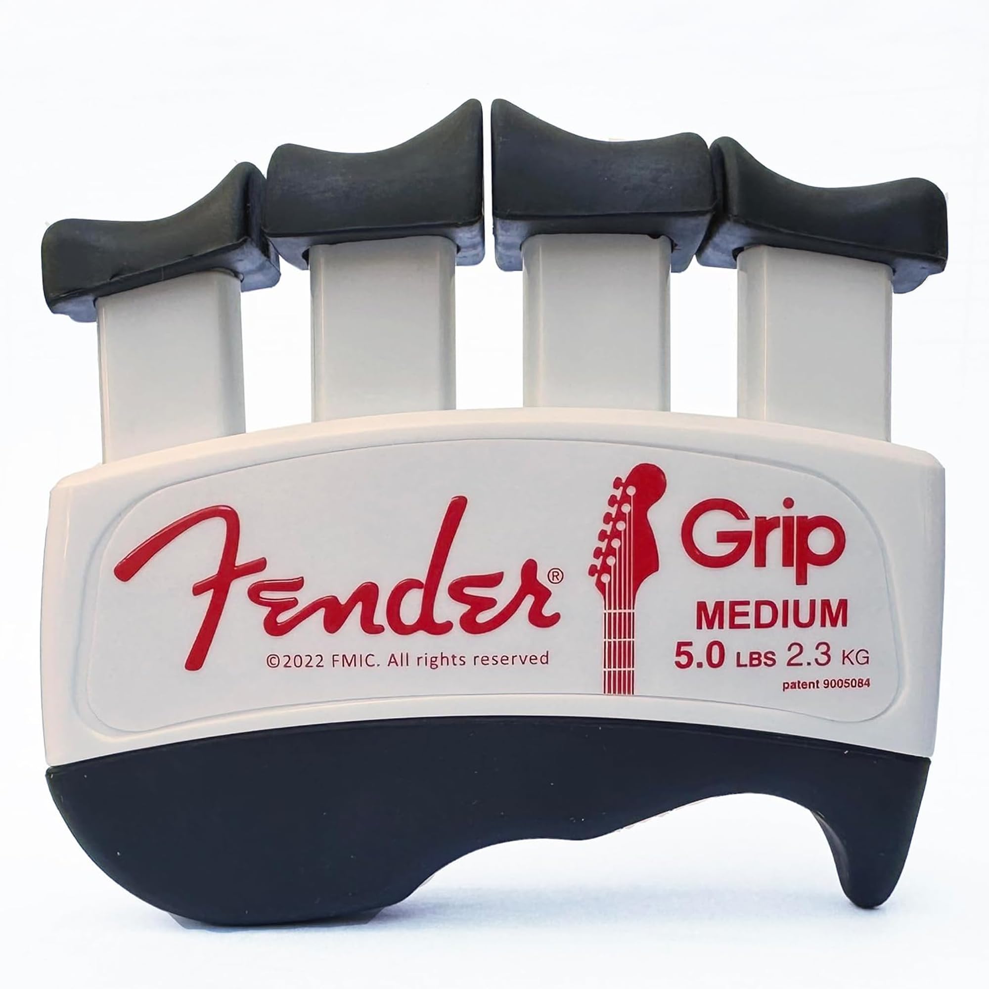 Fender GRIP Hand and Finger Exerciser – Best Ergonomic Finger Strengthener to improve play on all stringed instruments (Guitar, Bass, Violin, etc.) (Tensions: WHITE=5-Lbs; RED=7-Lbs; BLACK=9-Lbs)