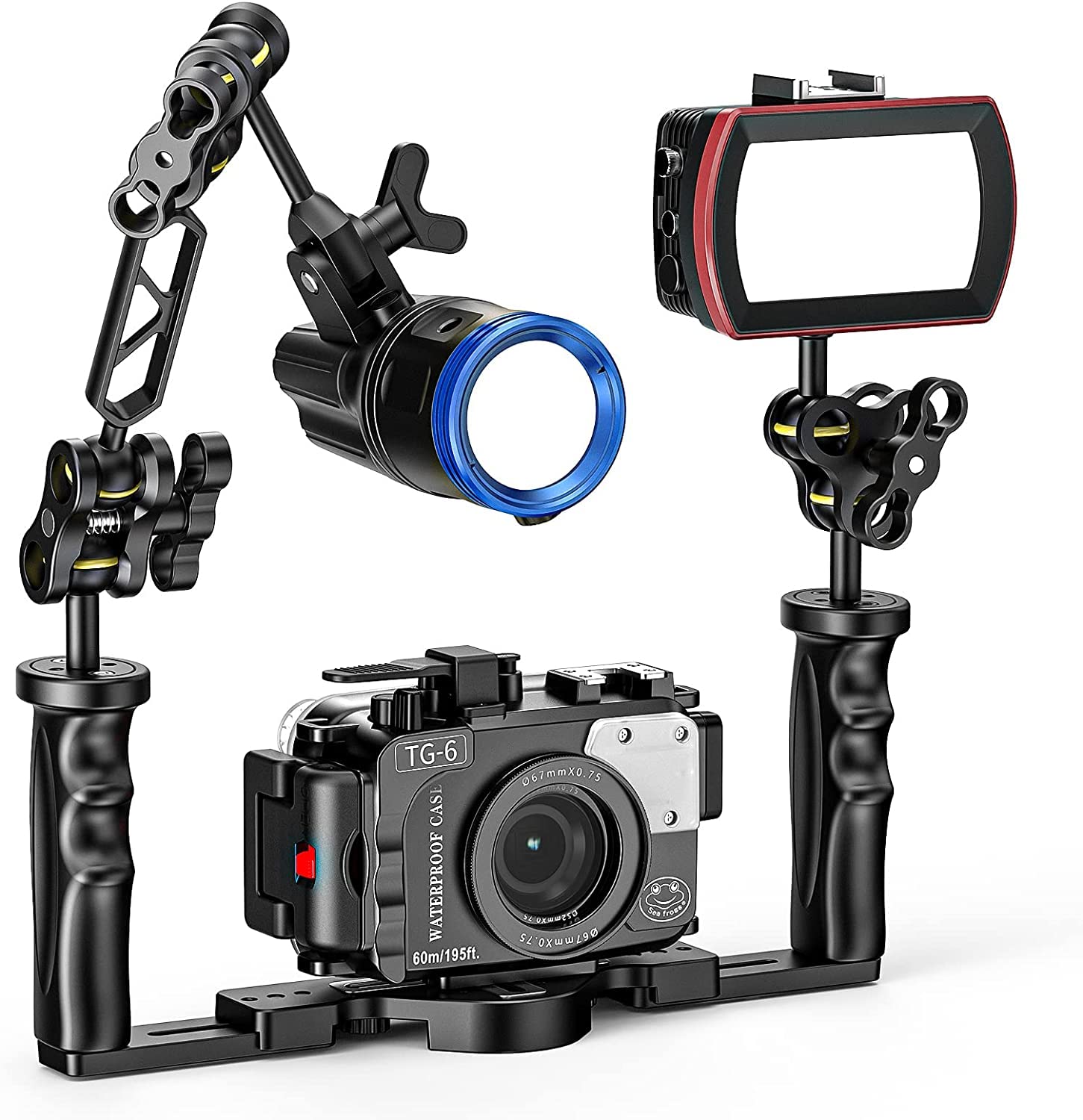 【美品】ストロボ、ワイドレンズ、アーム、パーツ等 Amazon.co.jp: Seafrogs アルミニウム合金水中延長アーム、1インチ