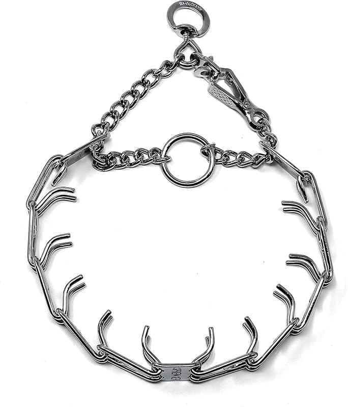 Coleira de Pinos para Adestramento de Cães Herm Sprenger Ultra-Plus em Aço Cromado com Engate Rápido 2,25 mm, 40,64 cm (Small)