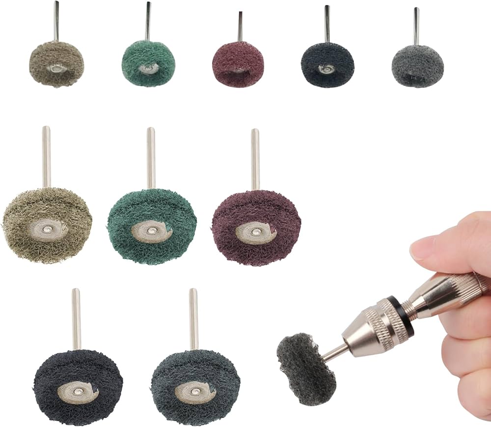 Amazon | Doyime リューター バフ 5色繊維バフ 【3mm軸】 リューター