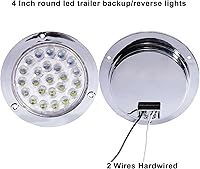 Vista 6 de Kit de 6 luces traseras LED redondas de 4 pulgadas para remolque, 4 rojas + 2 blancas de 4 pulgadas, luces LED redondas para parar, girar, marcha
