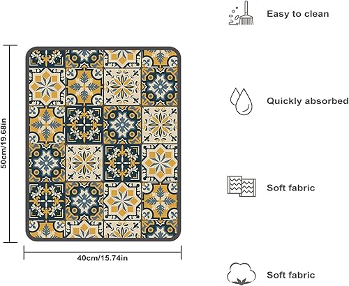 Miniatura 2 de NeuWee Tapete para secar platos para encimera de la cocina, súper absorbente, resistente al calor, antideslizante, tapete para secar platos, tapete