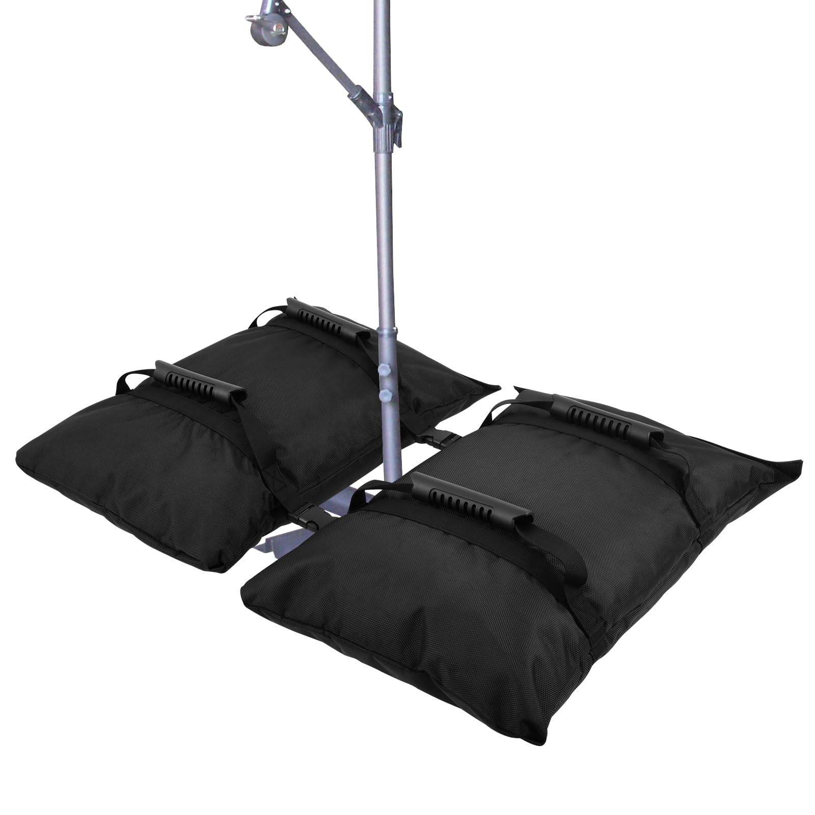 Umbrella Base Weight Sand Bag with Handle, Sand Bags for Weight, Umbrella Sandbag Weights, Stable and Versatile Fillable Weight Bag, Sturdy Black Weighted Base Sandbag for Outdoor Usage (49*26cm)