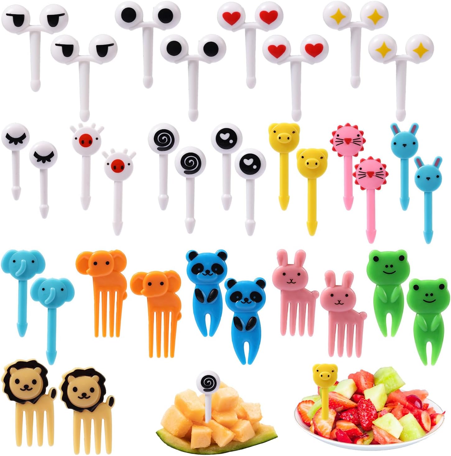 40pcs Fruit Food Forks, Plastic Fruit Fork Picks for Kids