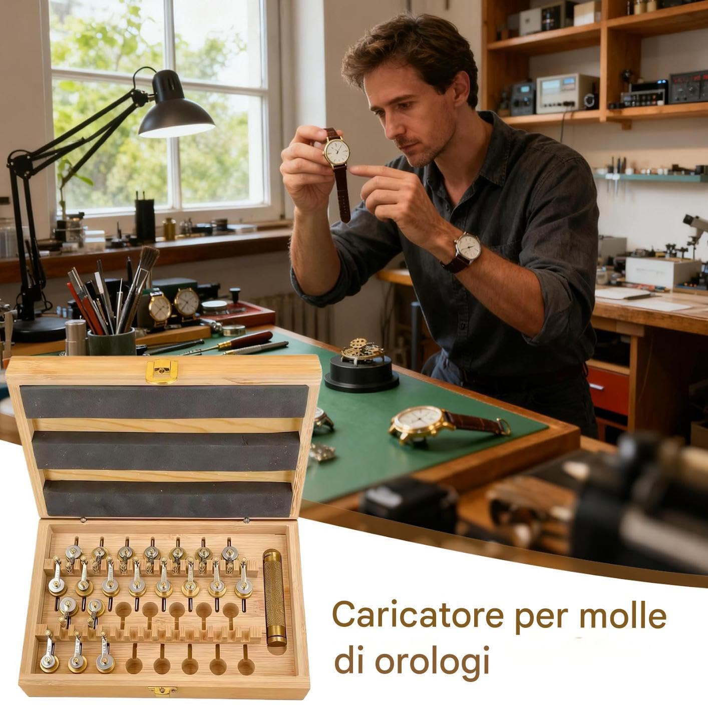 Set de Enrollador de Muelle Real para Relojes Herramientas Para Muelle Real | Kit de Reparación para Relojes de Pulsera Para Reloj De Abuelo Relojero Mantenimiento Reparación Hogar Industria Comer
